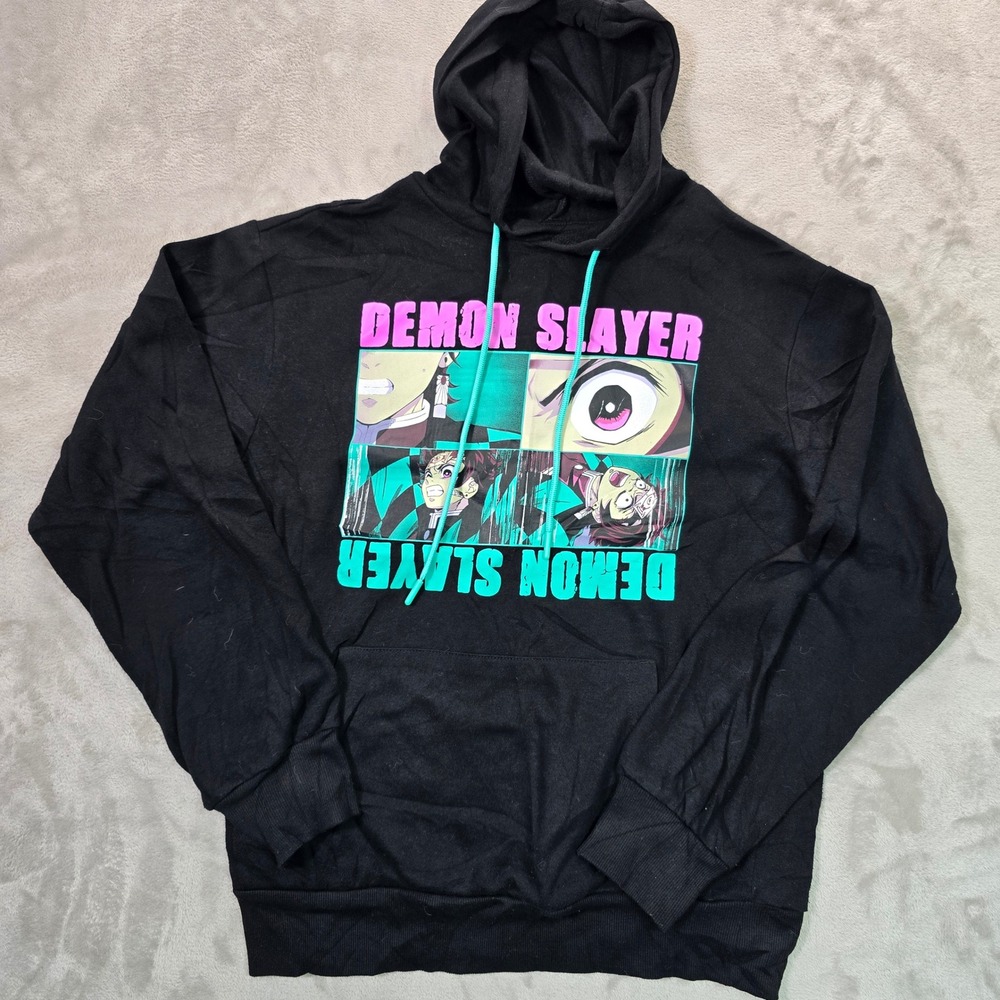 Demon Slayer Kimetsu no Yaiba Graphic Hoodie Black Small D4G024BMWT